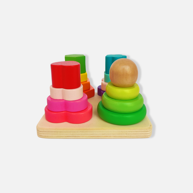 Montessori Baby Toys Busy Stacking Block Boxes Wooden Shape