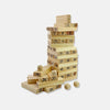 Numbered Jenga Building Bricks- 54 Pcs Mini Wooden Blocks with 4 Dice