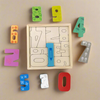 Number Puzzle - Wooden Square Tray with Number Blocks