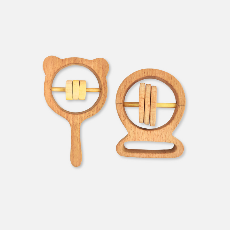 Organic Beechwood Rattle combo set