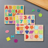 Wooden Alphabet, Number, and Shape Puzzles tray for Toddlers - 3 in one Gift Set