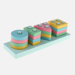 Rectangle Montessori Stacker - Unique Geometric Blocks Shape