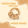 Natural Wooden Ring Rattle - 4 rings