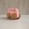 Pink Wooden Bus Playset