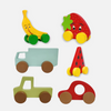 Wooden Car Combo: 3 Fruity Vehicles & 3 Classic Cars