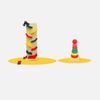 Wooden Combo Fun - Rollin' Slippery Track Car with Colored Stacking Rings