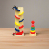 Wooden Combo Fun - Rollin' Slippery Track Car with Colored Stacking Rings