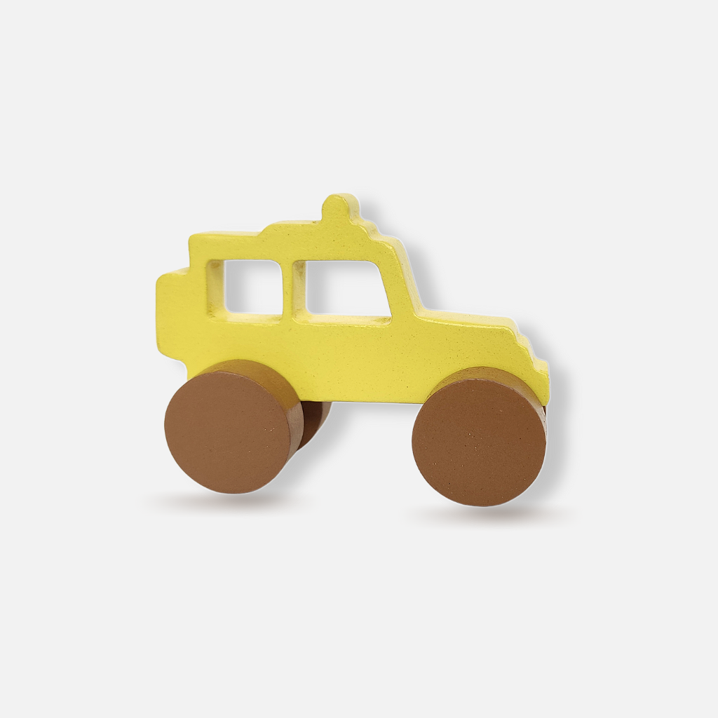 Safe & Stimulating Wooden Police Jeep Toy Car – Erenjoy