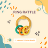 Wooden Ring Rattle - 3 Vibrant Color rings