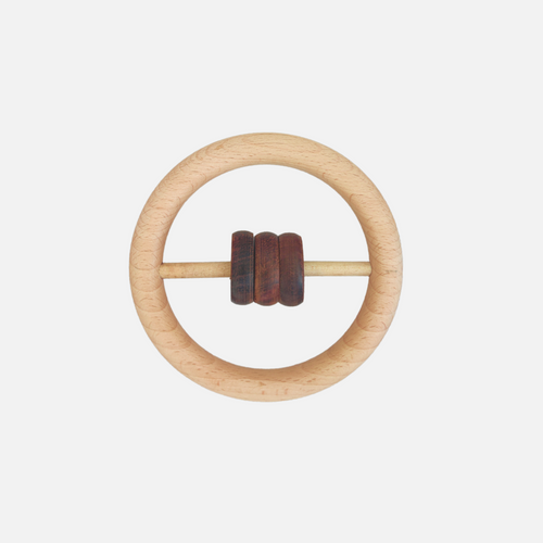 Beechwood Ring Rattle with Triple Rings