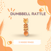 Natural Wooden Dumbbell Rattle with ears- Safe and Stimulating Toy