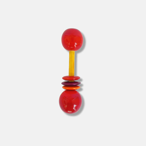 Wooden Colored Dumbbell Rattle