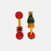 Erenjoy Wooden Dumbbell and Whistle Rattle Combo