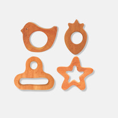 Neem Wood Teethers - Bird, Strawberry, Pacifier, Star Shapes