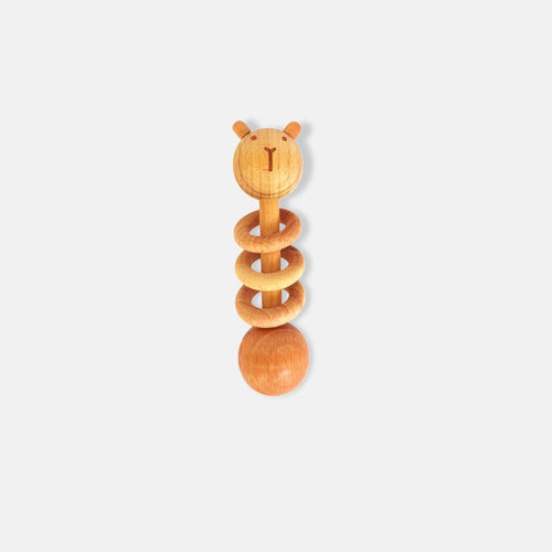 Wooden Dumbbell Rattle - Safe and Stimulating Toy